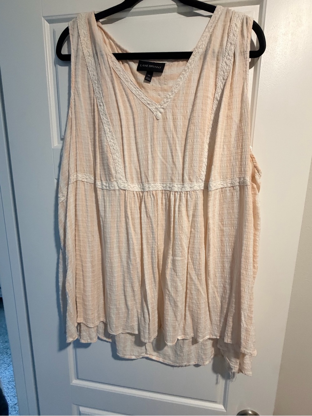 Lane Bryant Soft Peach V-Neck Sleeveless Peasant Tank